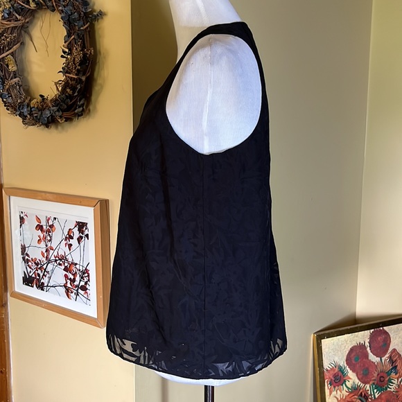 BANANA REPUBLIC Size Small Dual Layer Tank Floral burn-out Weave Cotton $59 NEW - Picture 4 of 14